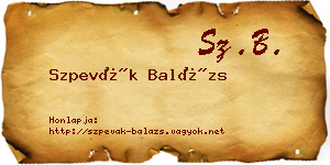 Szpevák Balázs névjegykártya