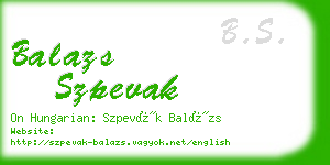 balazs szpevak business card